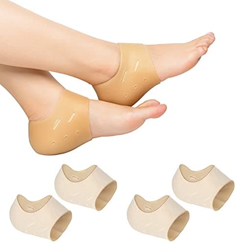 Gel Heel Cups - Plantar Fasciitis Inserts for Heel Pain (3 Pairs, FSA or HSA Eligible) — Nude