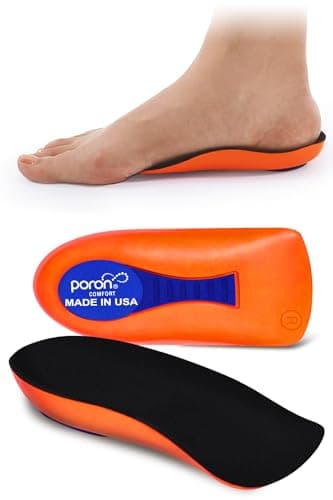 Poron-Made USA Heel Cups for Plantar Fasciitis Pain Relief (Black)