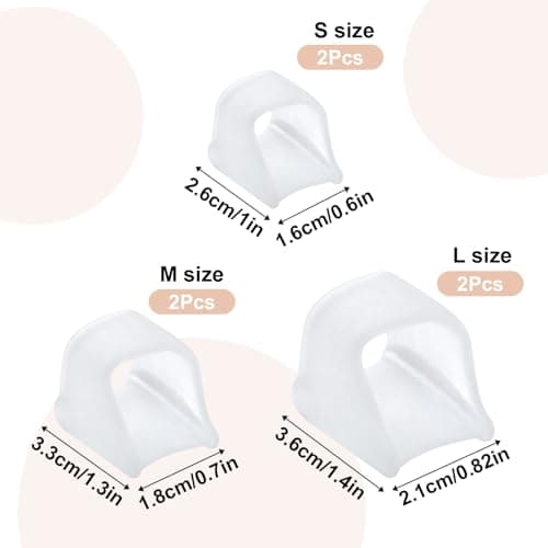 Toe Straighteners for Hammer Toes - Gel Separators for Women - 3 Sizes