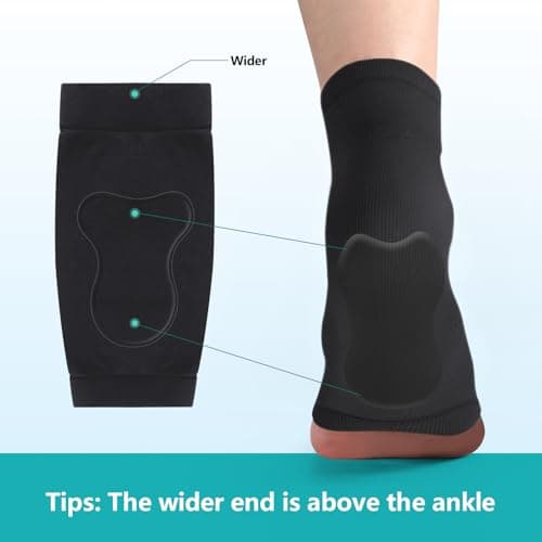 Achilles Tendon Heel Protector - Gel Compression Socks for Foot Pain - XL