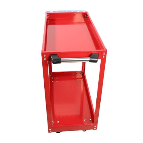 Heavy Duty Bright Red Steel Tool Cart, 400 LBS Capacity, Wheels for Garage/Workshop Organization