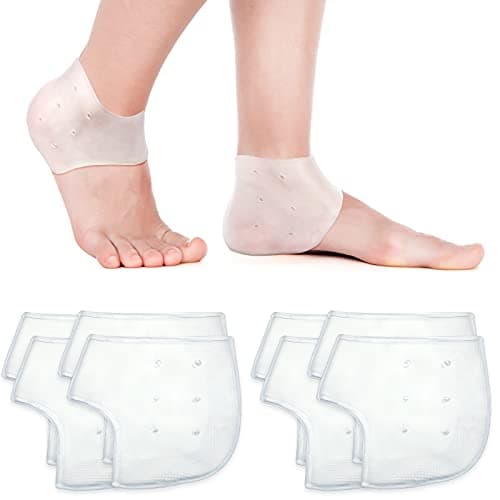 Gel Heel Protectors for Plantar Fasciitis Relief (White)