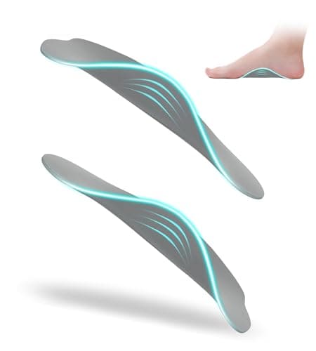 Plantar Fasciitis Relief Arch Support Inserts for High & Flat Feet, Relieve Foot, Hip, Leg, & Knee Pain — Med Arch - Gray