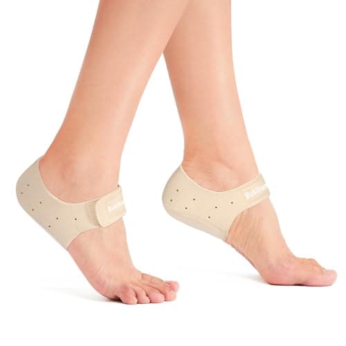 Heel Protectors for Plantar Fasciitis Pain Relief - Bukihome Gel Cups for Men and Women — Beige