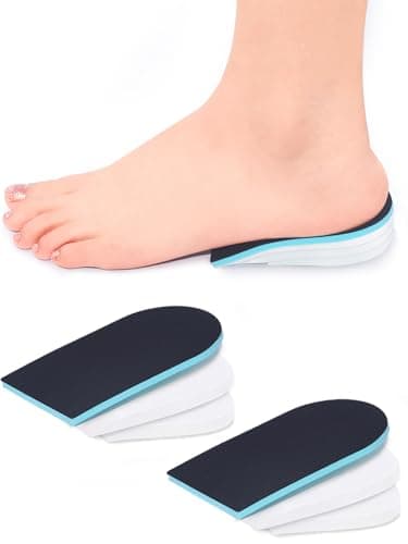 Poron-Made USA Heel Cups for Plantar Fasciitis Pain Relief (Black) — Black/Blue
