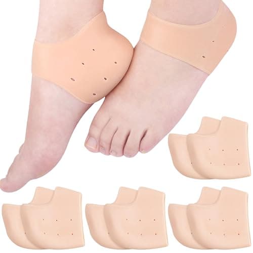 4 Pair Silicone Heel Protectors for Cracked Heels, Plantar Fasciitis Inserts