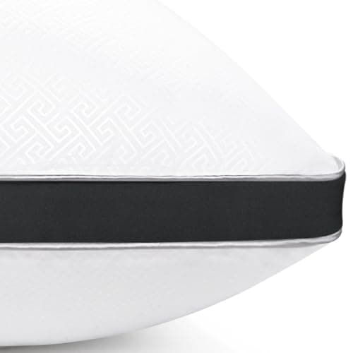 Viewstar King Size Cooling Bed Pillows Set, Hotel Quality for Side, Back, or Stomach Sleepers, White — Black