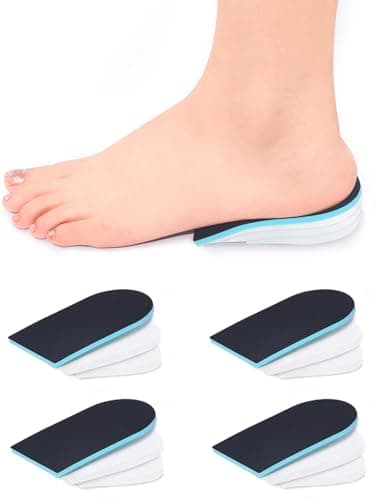 Poron-Made USA Heel Cups for Plantar Fasciitis Pain Relief (Black) — 2pairs (Black/Blue)