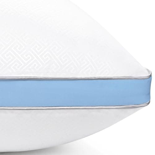 Viewstar King Size Cooling Bed Pillows Set, Hotel Quality for Side, Back, or Stomach Sleepers, White — Light Blue