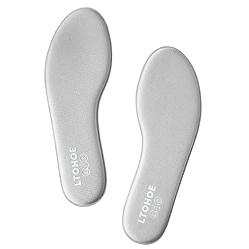 Memory Foam Shoe Insoles for Men's Work, Running & Hiking Boots, US Size 11 — Women Grey-8mm
