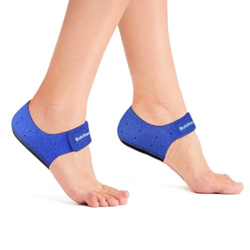 Heel Protectors for Plantar Fasciitis Pain Relief - Bukihome Gel Cups for Men and Women — Blue