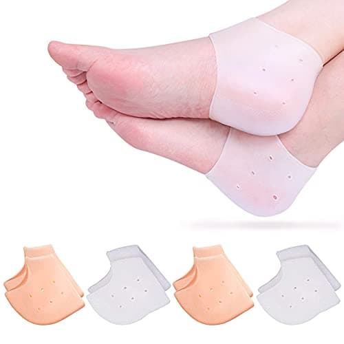 Silicone Gel Heel Protectors, 4 Pairs for Blister Prevention & Pain Relief