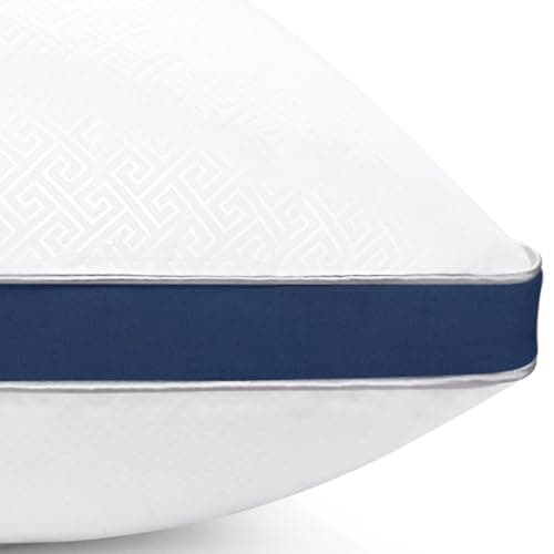 Viewstar King Size Cooling Bed Pillows Set, Hotel Quality for Side, Back, or Stomach Sleepers, White — Navy