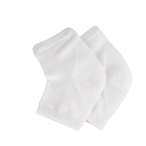 RooRuns Comfortable 2Pcs Gel Compression Sleeve for Haglund's Bump, Achilles Tendonitis & Bursitis Protection - One Size — White