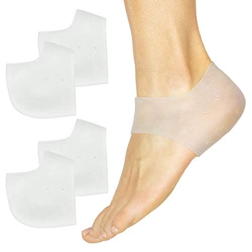 Silicone Heel Protectors (2 Pairs) - Gel Guard for Women and Men - Soft Cushion Support for Foot Issues