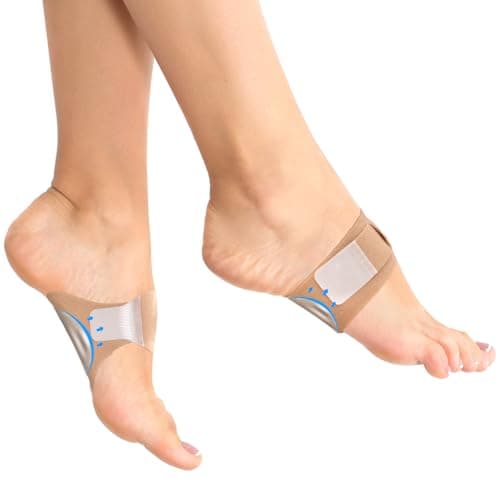 Copper Arch Support Gel Pads for Flat Feet/High Arches, Pain Relief (1 Pair, Black) — Beige