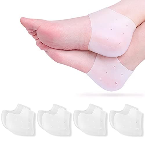Gel Heel Protectors for Achilles Tendinitis, Blisters, and Plantar Fasciitis — 4pairs White