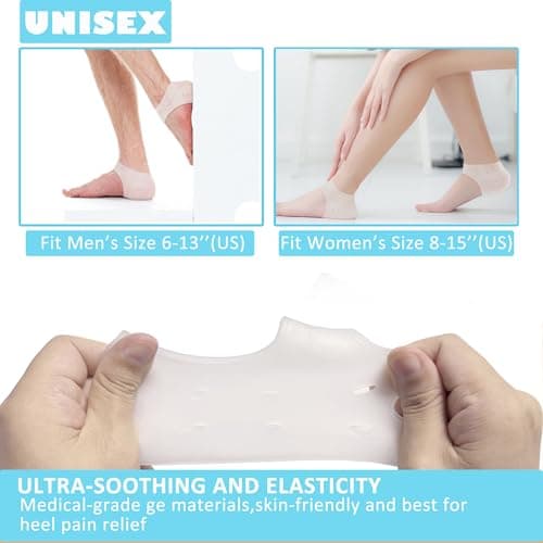 Gel Heel Cups for Men & Women, Breathable Heel Protectors for Foot Conditions