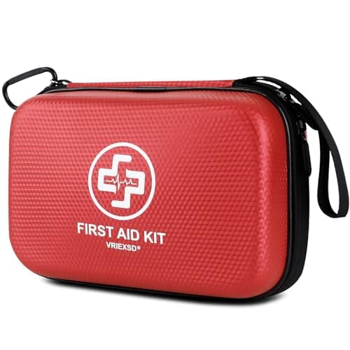 Premium 320 Piece Waterproof First Aid Kit for Home, Camping, Cars, Hiking, Travel, Emergencies - Red