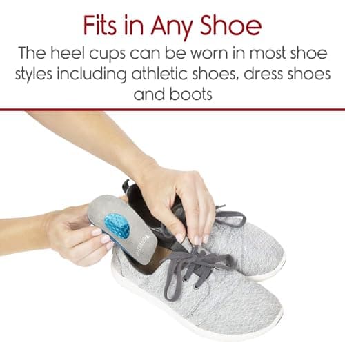 Vive Envelop Gel Heel Cups - Foot Pain Relief for Men & Women - Shoe Inserts Support Bone Spur, Plantar Fasciitis