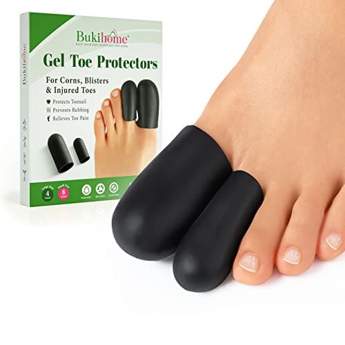 Bukihome Silicone Toe Protectors, Pain Relief for Corns & Blisters (4 L + 8 S)