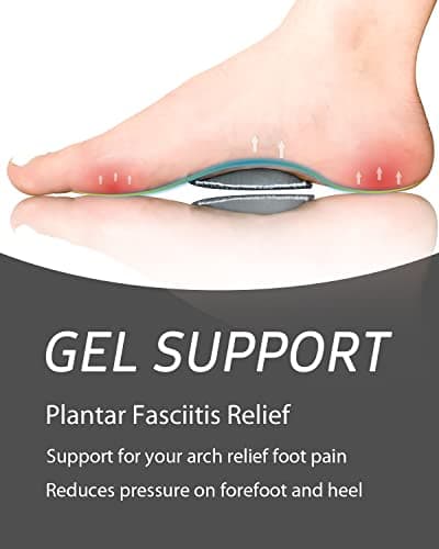 Copper Arch Support Bands/Sleeves Gel Pads Flat Feet Pain Relief Men Women (1 Pair Black)