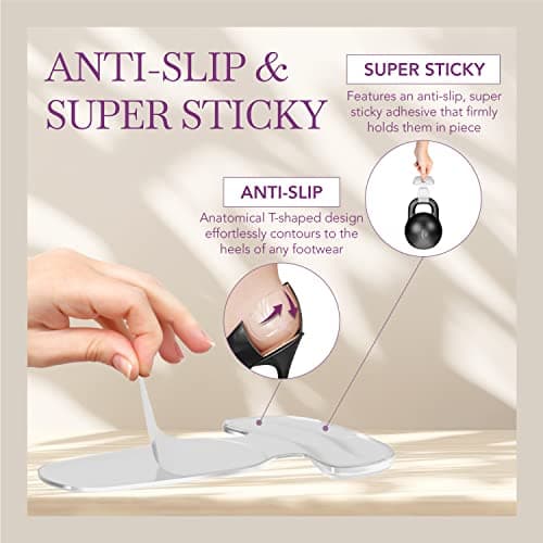 Ballotte Soft Silicone Heel Protectors, Alleviates Slipping & Discomfort (8-Pack Multicolor)