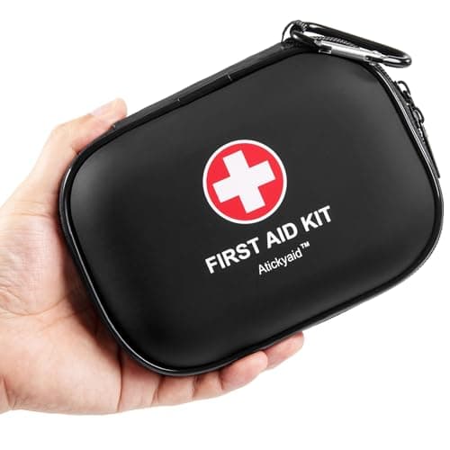 Compact First Aid Kit - 120 Piece Waterproof Medical Kit for Car, Home, Office, Travel, Camping, Sports, Outdoor, School - Emergency Supplies (Red) — Black
