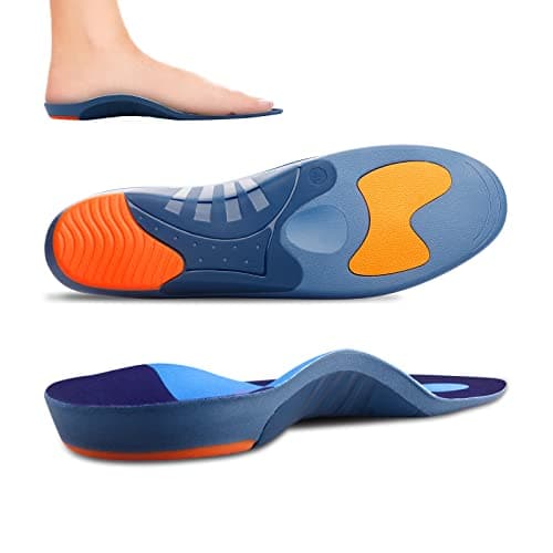 RooRuns Heavy Duty Arch Support Insoles for Flat Feet, Heel Spurs & Metatarsalgia M