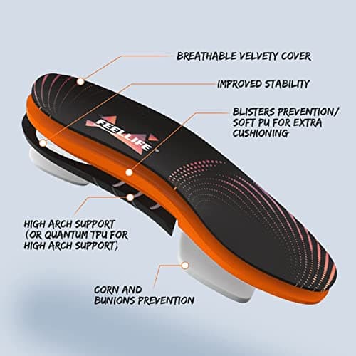 Plantar Fasciitis Relief Shoe Insoles, Arch Support for Men and Women
