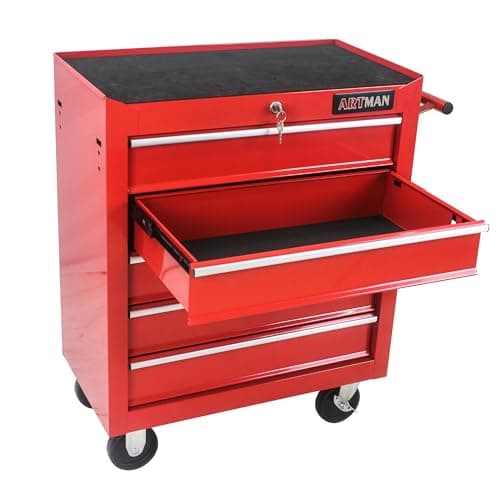 Compact Multifunctional Tool Cart with 5 Drawers and Wheels for Efficient Organization