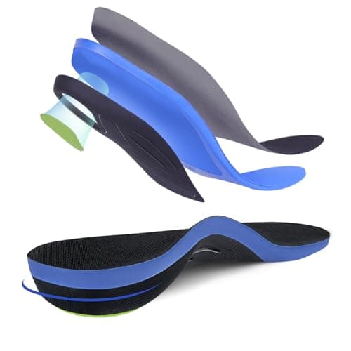 Heavy Duty Plantar Fasciitis Insoles, Arch Support for Standing & Walking - L — Blue