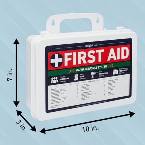 OSHA Compliant First Aid Kit, 200 Piece, Wall Mountable & Portable - Medium Case