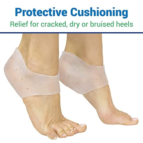 Silicone Heel Protectors (2 Pairs) - Gel Guard for Women and Men - Soft Cushion Support for Foot Issues