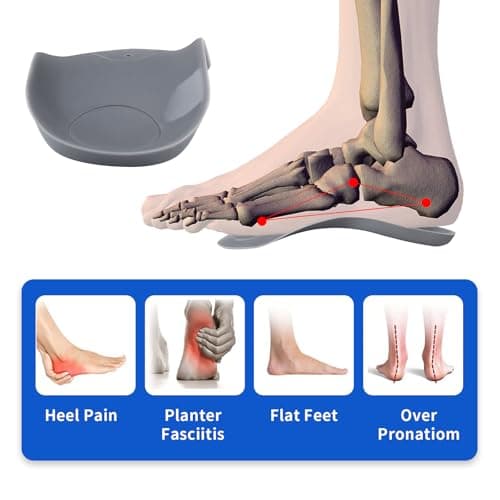 3/4 Arch Support Orthotics Relieve Plantar Fasciitis, Foot Pain (Gray, Men 9-12/Women 11-14)