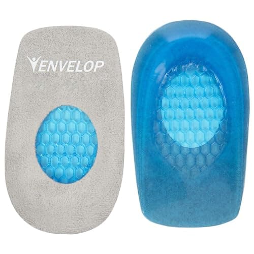 Vive Envelop Gel Heel Cups - Foot Pain Relief for Men & Women - Shoe Inserts Support Bone Spur, Plantar Fasciitis