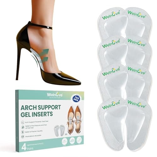 Welnove Gel Arch Support Insoles for Flat Feet - Plantar Fasciitis Pain Relief, Men & Women