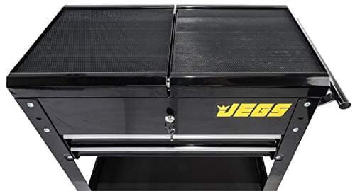 JEGS Heavy-Duty Tool Box Cart, 220 LBS Capacity, Black with Logo