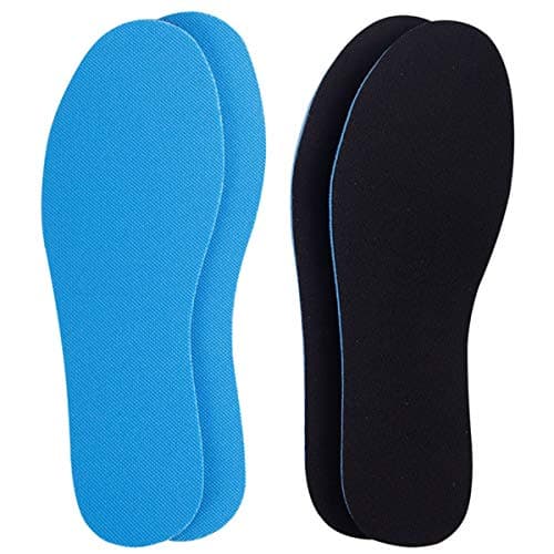 Super-Soft, Sweat-Absorbent 2-Packs Double-Colored Foam Insoles Fit Any Shoes (Blue/Black)