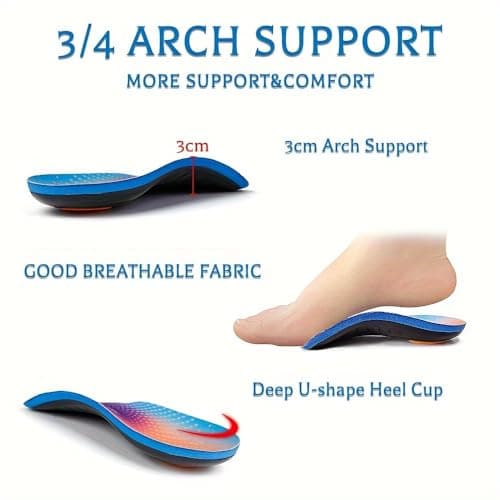 Orthotic Insoles for Plantar Fasciitis, Flat Feet, Over-Pronation, Heel Spur