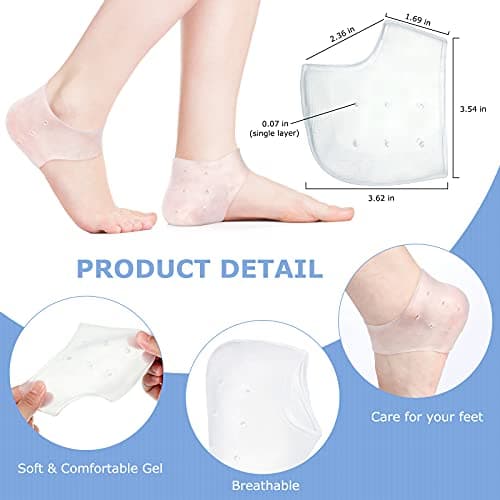 Gel Heel Protectors for Plantar Fasciitis Relief (White)