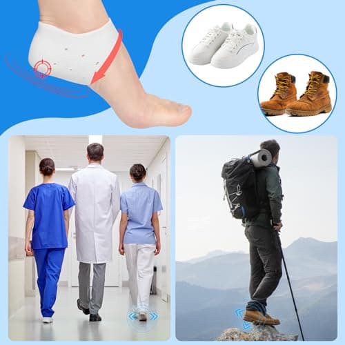 Gel Heel Cups - Plantar Fasciitis Inserts for Heel Pain (3 Pairs, FSA or HSA Eligible)