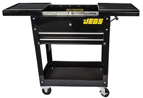 JEGS Heavy-Duty Tool Box Cart, 220 LBS Capacity, Black with Logo