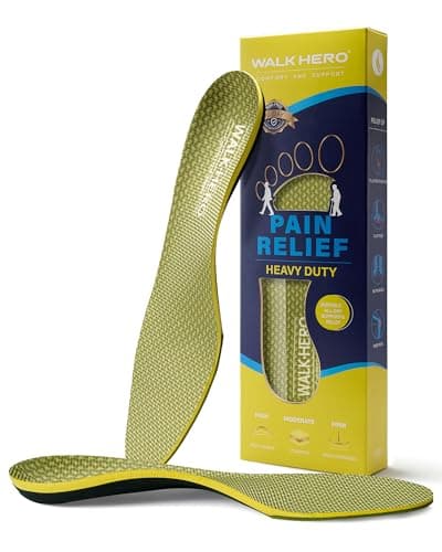 WalkHero Arch Support Inserts for Plantar Fasciitis and Daily Walking — Olive Yellow (Heavy Duty)