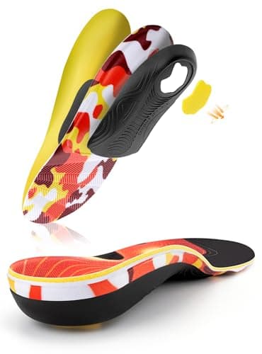 Heavy Duty Arch Support Inserts for Plantar Fasciitis - Foot Pain Relief - 220+ lbs - Men & Women — Yellow