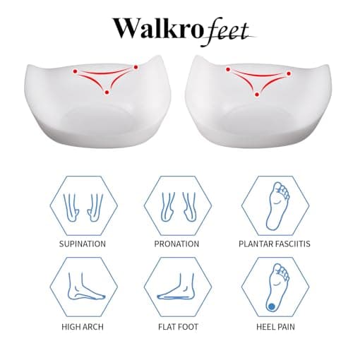 3/4 Arch Support Orthotics Relieve Plantar Fasciitis & Foot Pain (White, Men 6-8.5/Women 8-10.5)