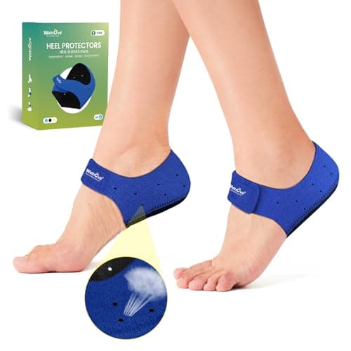 Welnove 2PCS Heel Protectors for Plantar Fasciitis, Heel Pain Relief — Blue - 2 Pairs