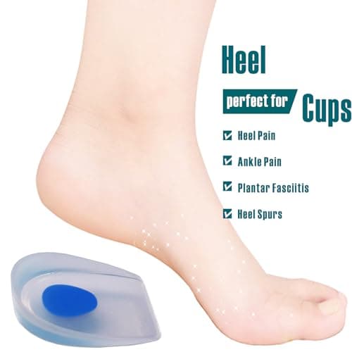 4 Pack Gel Heel Cups for Men's & Women's Sport Traction Shock Absorption