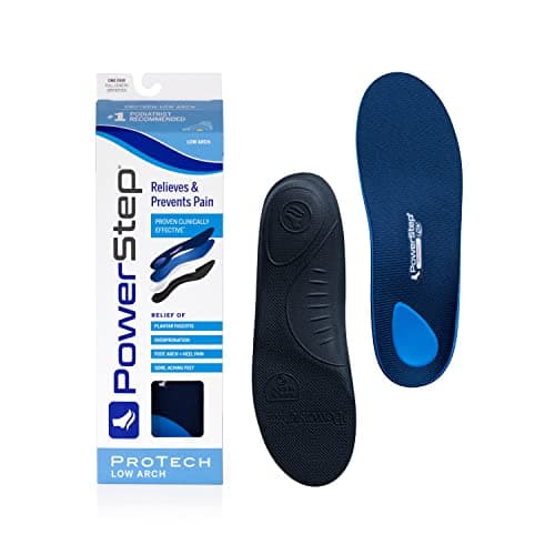 PowerStep ProTech Low Arch Orthotic Inserts - Rigid Support for Overpronation & Plantar Fasciitis