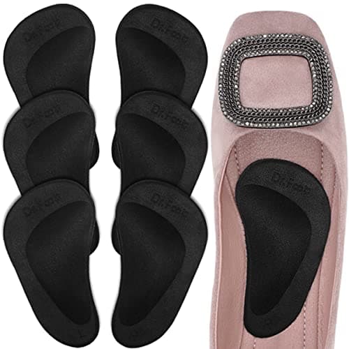 Dr. Foot's Gel Arch Support Insoles for Flat Feet & Plantar Fasciitis, Adhesive Pad - 3 Pairs (Black)